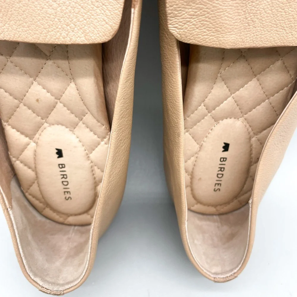 Birdies Womens 8.5 The Starling Smoking Slipper Loafers Tan Leather Chic Preppy